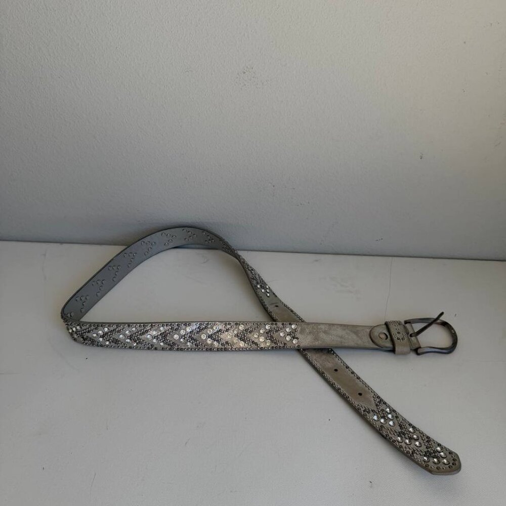 Vintage Rivet Belt Women Silver Studded Jeans Belt Used Excellent